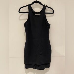 Vintage black tank top romper with skirt